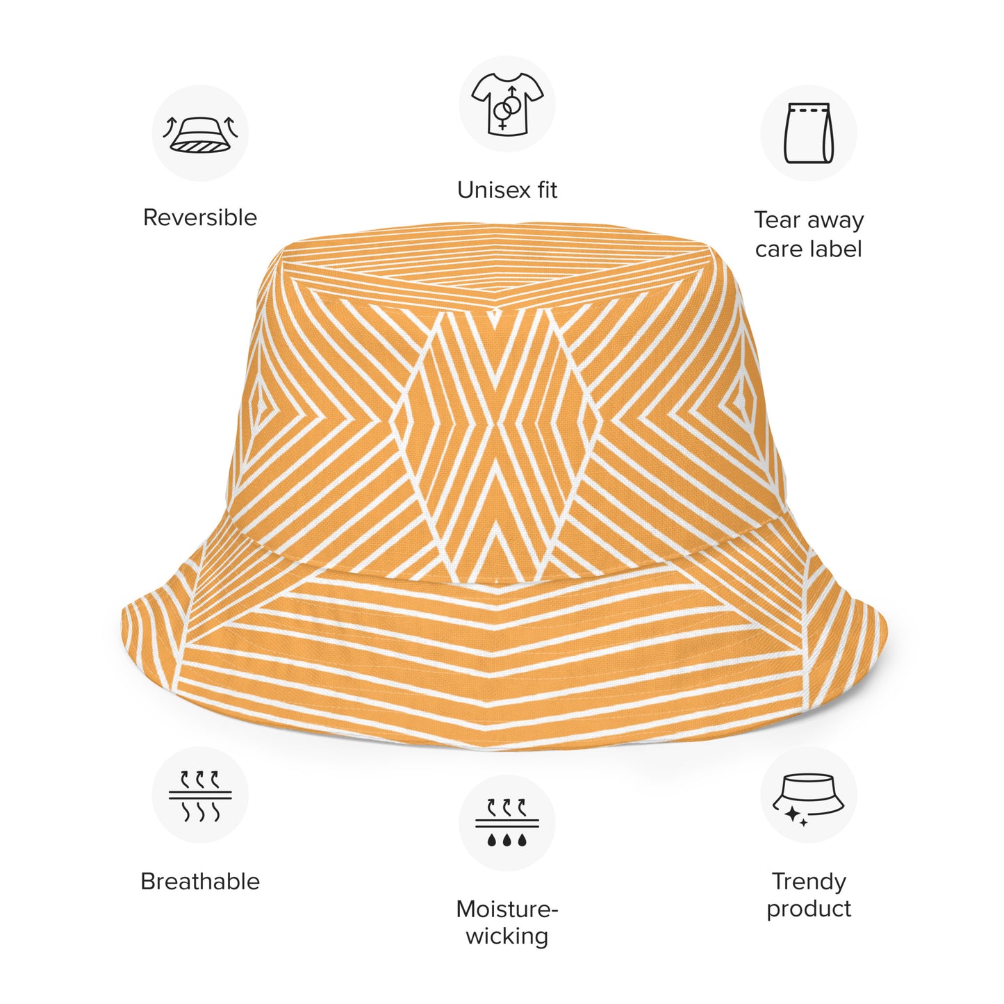 Reversible Blak hearts bucket hat