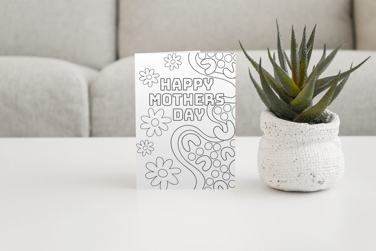 Mothers day printable colouring card