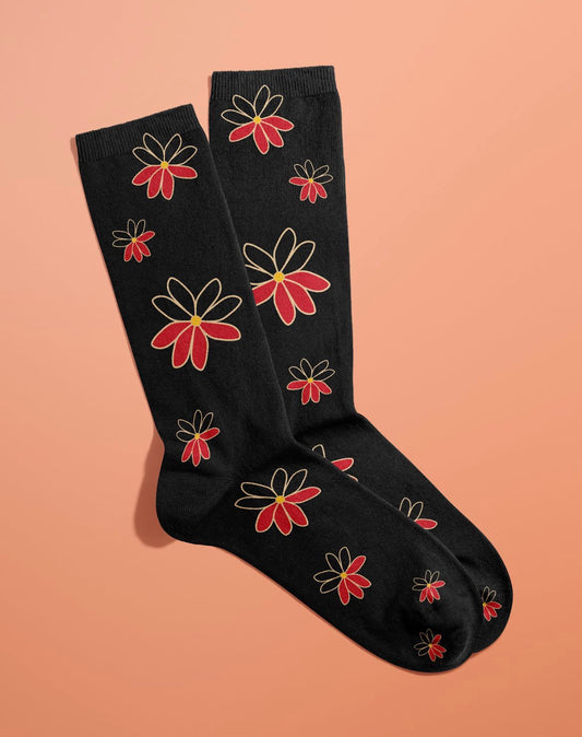 Aboriginal Flag Flower Power Socks